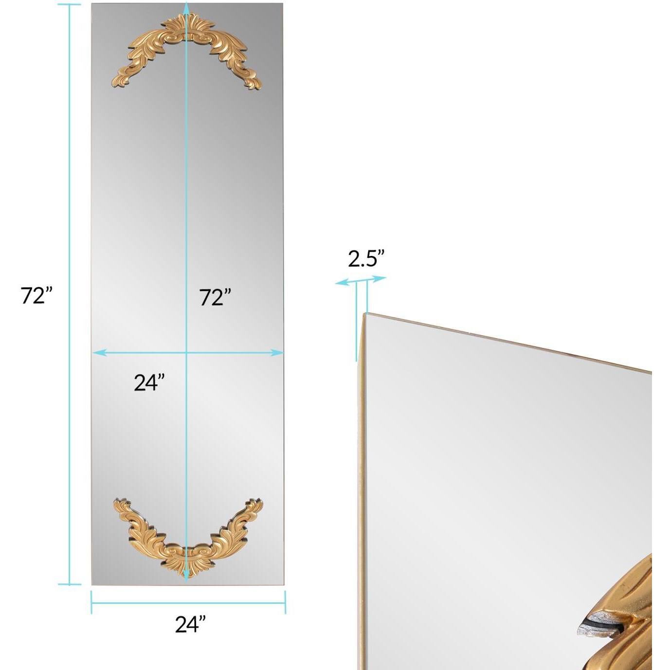 Adelard 72 X 24 inch Gold Leaf Mirror